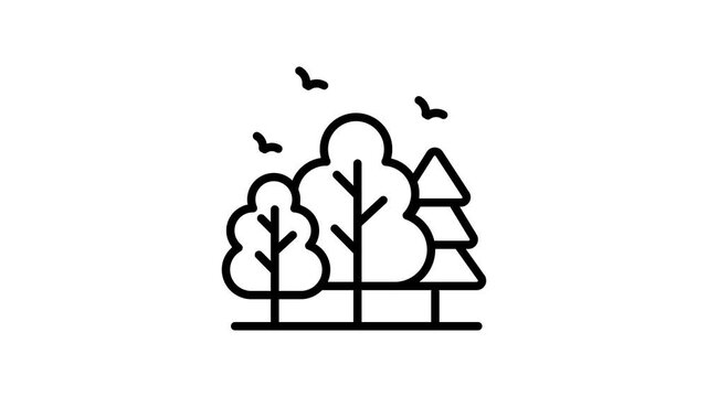Explore lush creativity with our vibrant forest Trees animated vector icon