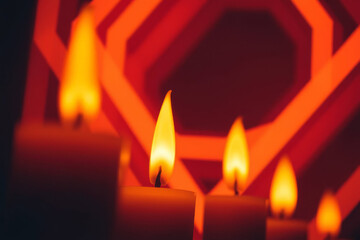 burning candle in the dark