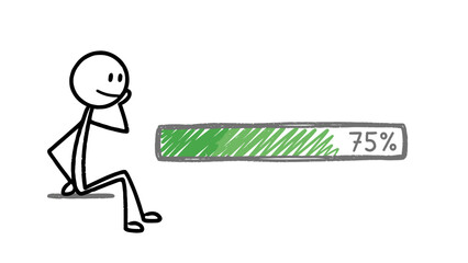 3D businessman person concept of success with a green arrow sign and a woman silhouette on a ladder vector illustration