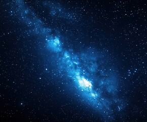 Cosmic galaxy with stars and nebula in blue night sky  
