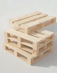 Stacked wooden pallets
