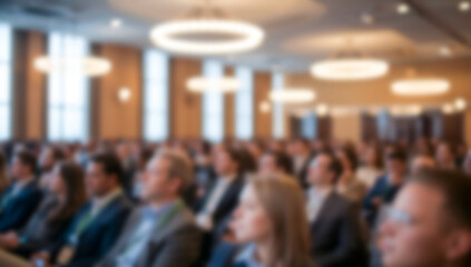 Fototapeta premium Audience in a conference hall listening to a presentation