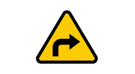 Road Sign: Illustrating a road sign with the arrow pointing to the right, highlighting essential road safety measures and traffic directives. 