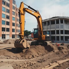excavator on the construction site