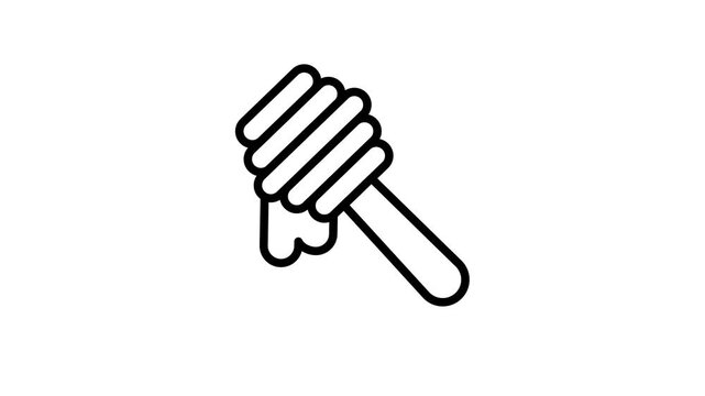 A tool used for drizzling honey, honey dipper animated icon design