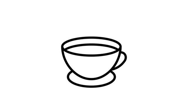 Coffee cup, hot beverage, tea cup with steam vector design