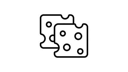 Dairy product, an animated icon of cheese slice, premium vector