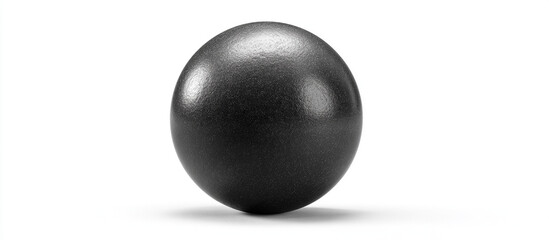 Matte charcoal sphere with soft gradient tones isolated on white background