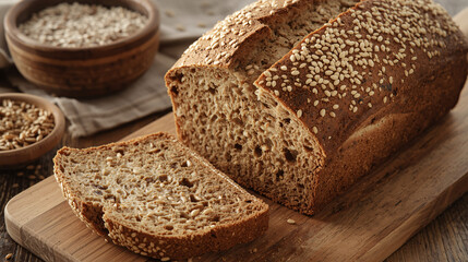 Freshly Baked Multi-Grain Bread Loaf