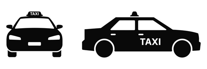 Taxi Cab Car Vector Icon – Simple Transport Symbol for Maps, Navigation Apps, Urban Mobility, and Ride Service Design