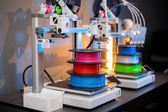 color plastic PLA and ABS filament for printing on a 3D printer