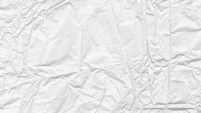 4K Looping White Crumpled Paper Texture Background Seamless Loop