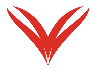 Elegant Initial V Fox Icon Outline Illustration