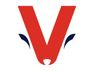 Modern V Shape Fox Icon Symbol Minimalist Design