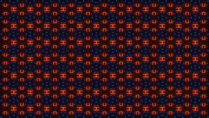 Futuristic Neon Tech Pattern &ndash; Glowing Grid UI Elements and Cyber Background. Ideal for UI design, cyberpunk themes, sci-fi interfaces, HUD elements, digital wallpapers, motion graphics overlays.