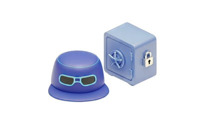 Burglar's Hat and Safe: Security Concept