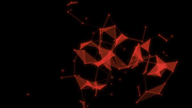 Red Orange Neural Particle Web Network 4K Looping Motion Background
