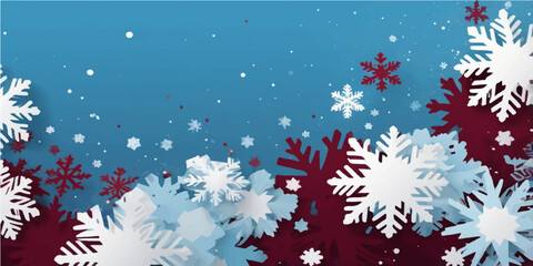 A blue, patterned grunge Christmas and New Year background featuring snowflakes, stars, and winter holiday vector decoration
