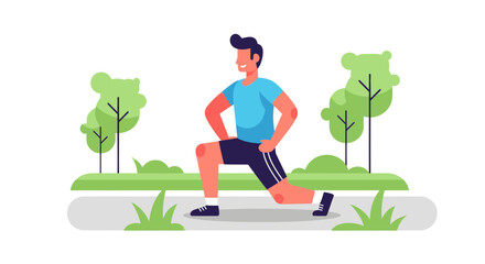 A Man Performing Exercise Outdoors For Overall Health And Wellbeing Perfectly.