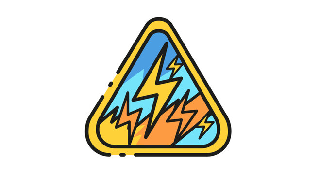 Abstract Energy Symbol Inside Triangular Frame Design On White Background Illustration