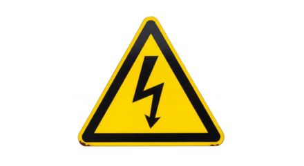 Electricity Hazard: The bold, triangular warning sign featuring a lightning bolt serves as a stark reminder of the potential dangers associated with electrical currents.