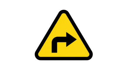 Turn Right Road Sign: A bright yellow road sign with a bold black right turn arrow, offering clear and concise guidance for drivers.