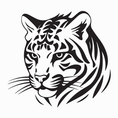 Intense Tiger Face Logo Vector Isolated on White Background