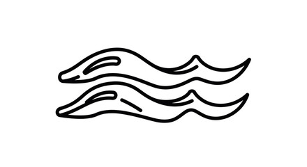 Abstract Waves Design In Black: Artistic Representation of Movement and Flow