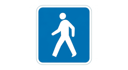 Pedestrian Walkway Sign: This pedestrian symbol indicates a designated path, providing clear guidance for safe and convenient foot traffic