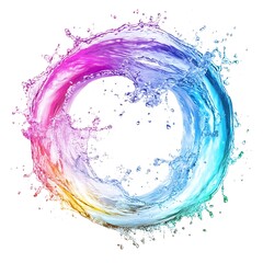 Fototapeta premium A colorful water splash forming a vibrant circle