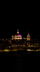 Fototapeta premium Historical panorama of Valletta, Malta at night.