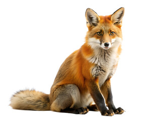 Fototapeta premium red fox vulpes isolated on white background, PNG. AI Generated