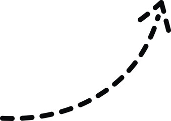 Curved dotted arrow upward direction vector illustration