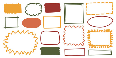 Doodle Style Colorful Frames and Borders Collection