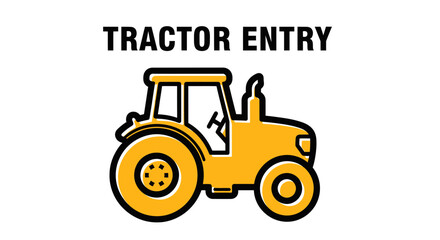 Naklejka premium Bold Illustration of A Yellow Tractor Depicted in a Clean Simple Graphic Style