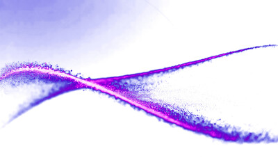 Abstract Particle Wave Flowing Energy Lines on a White Background, Dynamic Glowing Neon-Color Light Stream for Modern Technology Science Design Concept.