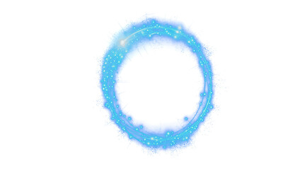 Futuristic Blue Light Ring and Digital Splatter Effect PNG Overlay for High-Tech, Cyberpunk, and Abstract Energy Design Projects