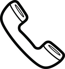 Classic telephone handset outline vector illustration