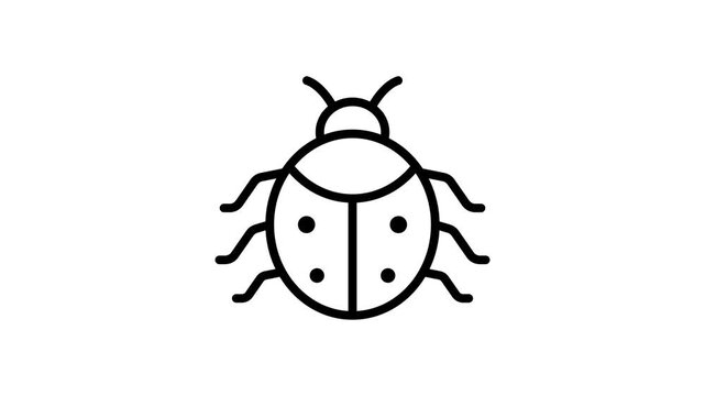 An amazing animated icon of lady bug isolated on white background