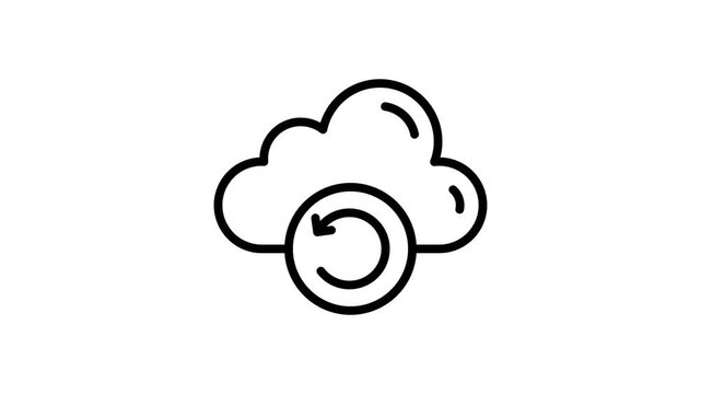 Cloud sync, arrows with cloud, animated icon of cloud update, easy to use vector