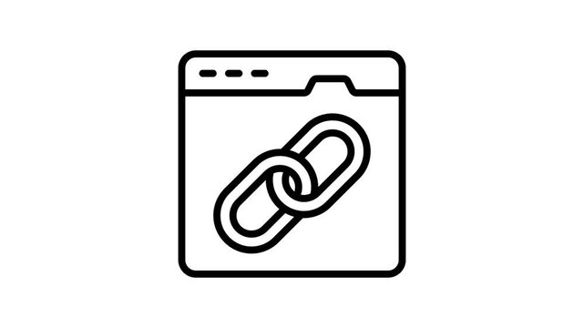 Visually perfect animated icon denoting weblink, seo link vector