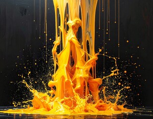 yellow paint splash background