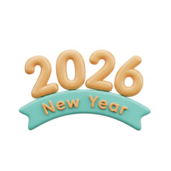 2026  New Year symbol on transparent background. 2026 YEAR. Design for decorating, background, wallpaper, illustration.