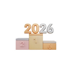 2026  New Year symbol on transparent background. 2026 YEAR. Design for decorating, background, wallpaper, illustration.