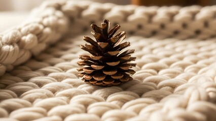 Pinecone on Soft Blanket