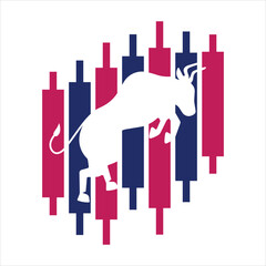 Bull market trend symbolizing financial growth and trading charts Vector
