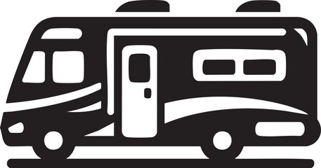 Recreational vehicle motorhome rv camper icon silhouette