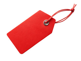 Fototapeta premium red price tag isolated on white background , PNG. AI Generated
