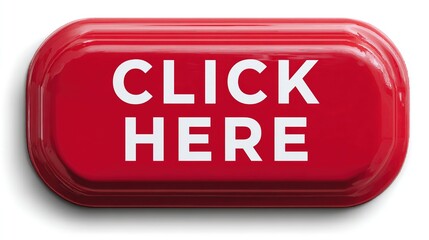 Shiny red 'click here' button, web interface and online cta