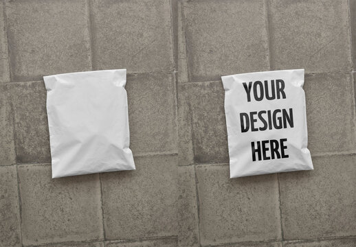 Mockup Of Vertical Customizable Poly Mailer Bag